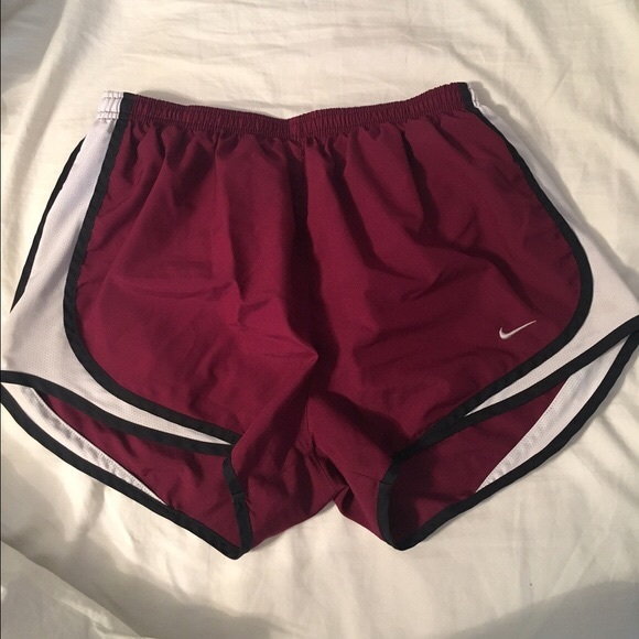 maroon nike tempo shorts